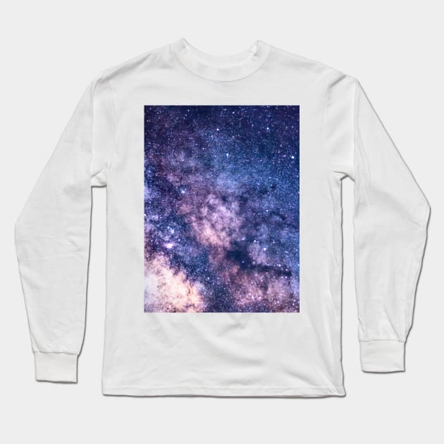 Purple Star Galaxy Long Sleeve T-Shirt by NewburyBoutique